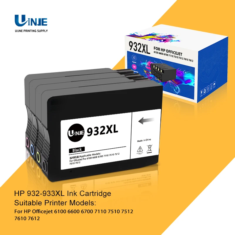 932XL 933 For HP 932 933XL Ink Cartridge For HP 932 933 Officejet 6100 6600 6700 7110 7510 7512 7610 7612 Printer Ink