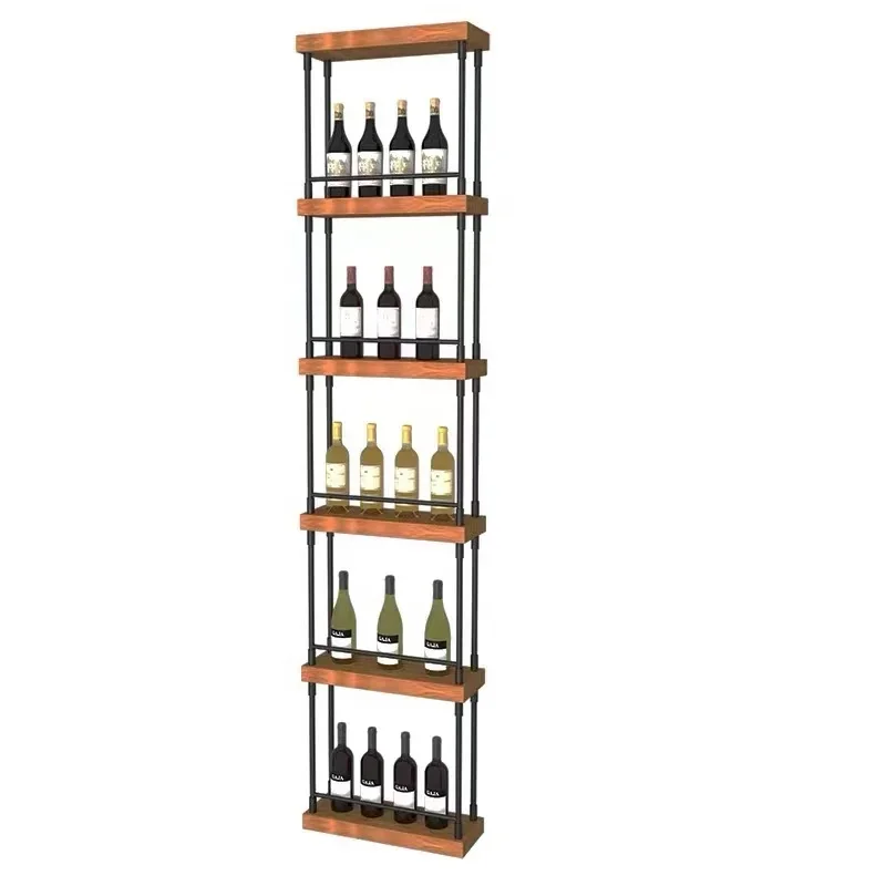 Customized Floor-standing Commercial Metal Wine Stand Display Racks Lron Wall Mounted Wine Bottle Holder