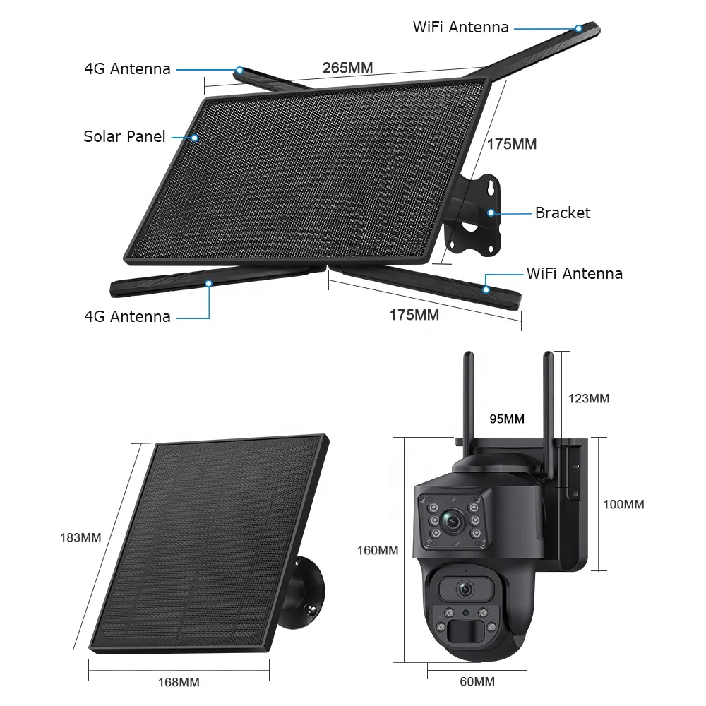 Ubox 4g مسجل الطاقة الشمسية راوتر Cctv كاميرا الأمن مجموعة في الوقت الحقيقي فيديو Ip كاميرا شبكة مراقبة تعمل بالطاقة الشمسية 4ch مراقبة واي فاي كاميرا #6