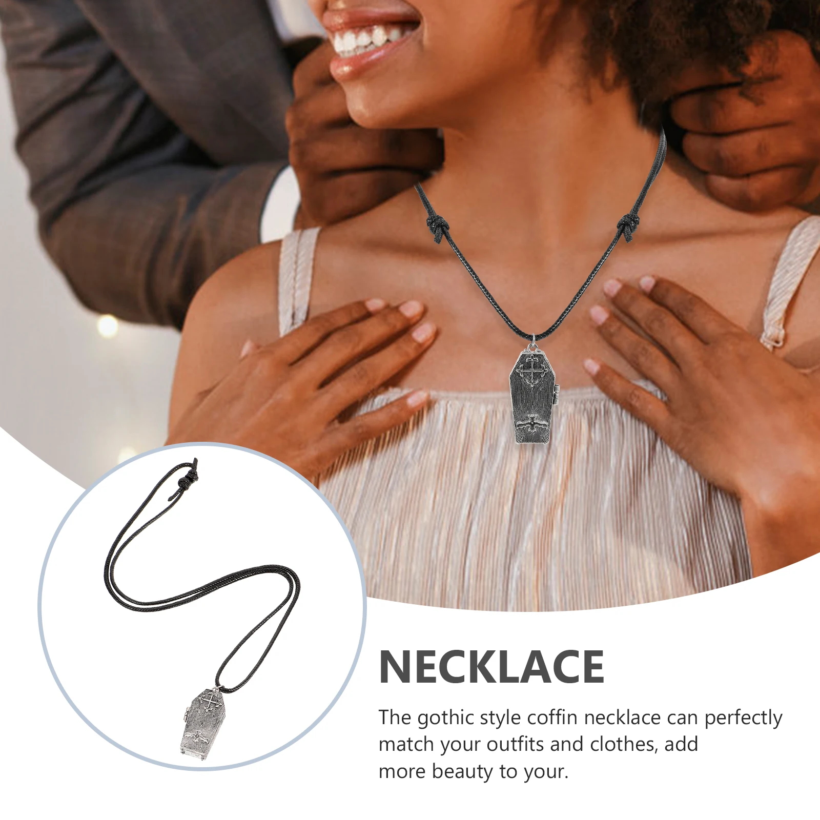 

Retro Style Necklace Lightweight Chunky Necklaces Smooth Edges Item of Jewelry Alloy Halloween Pendant