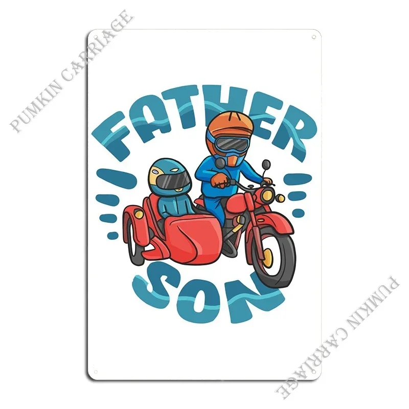Father And Son Motorcycle Metal Sign Designing Mural Cinema Cinema Home Tin Sign Poster
