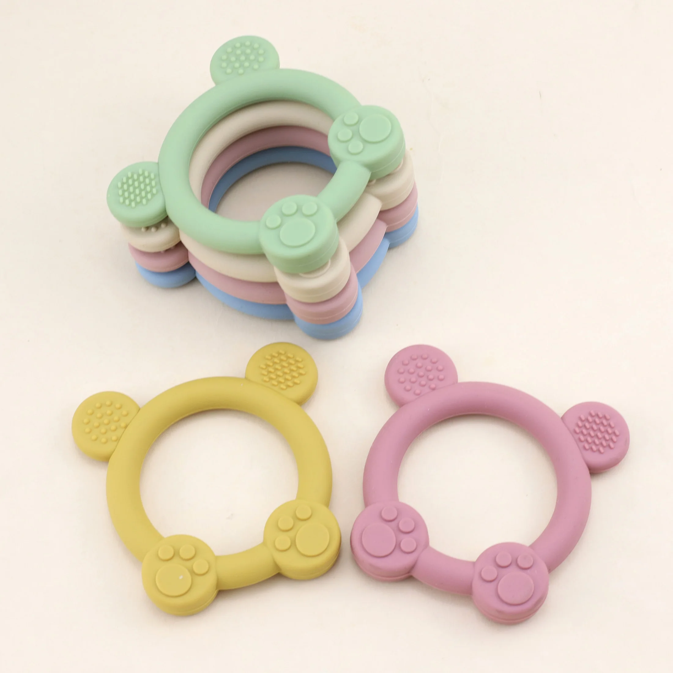 حلقة التسنين من السيليكون سهلة الإمساك ويمكن طحن الأسنان #4