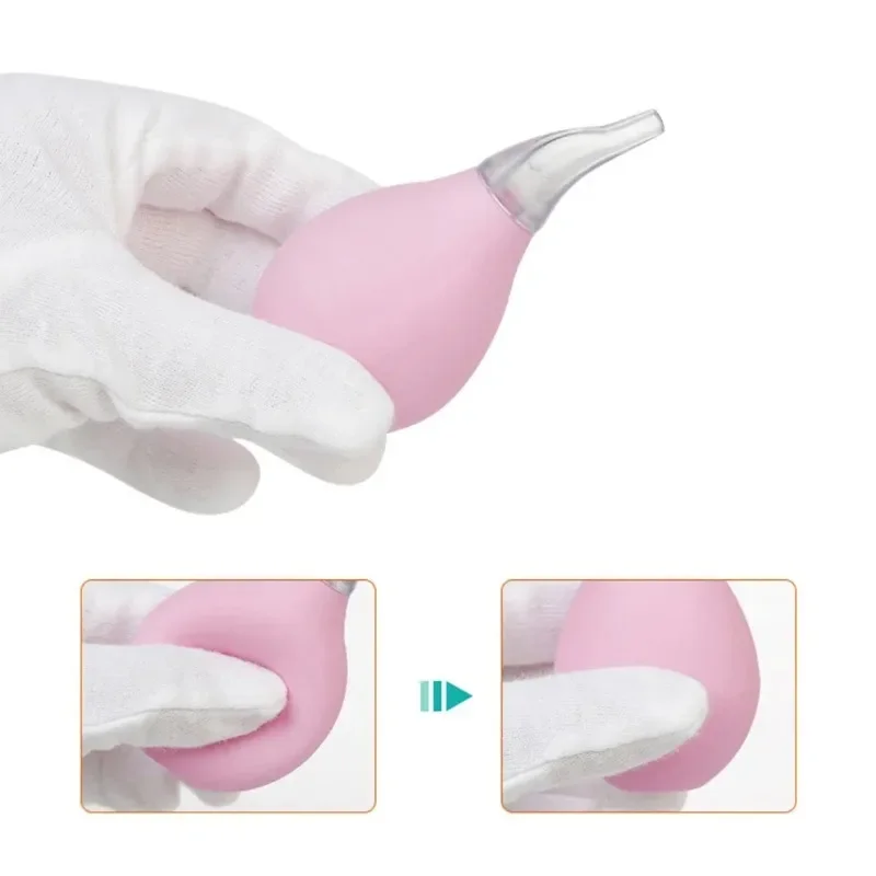 Newborn Baby Nasal Aspirator Suction Soft Tip Mucus Vacuum Hand Pressure Nose Cleaner Cleaning for Boys Girls Kids