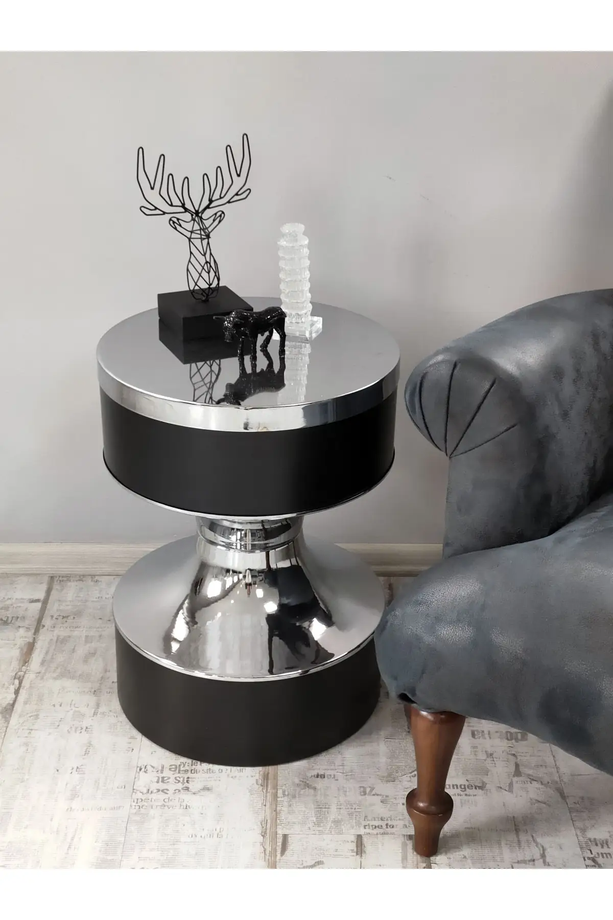 Silver table black silver coffee table divan stand Argen Silver Small Size Coffee Table 55 Cm