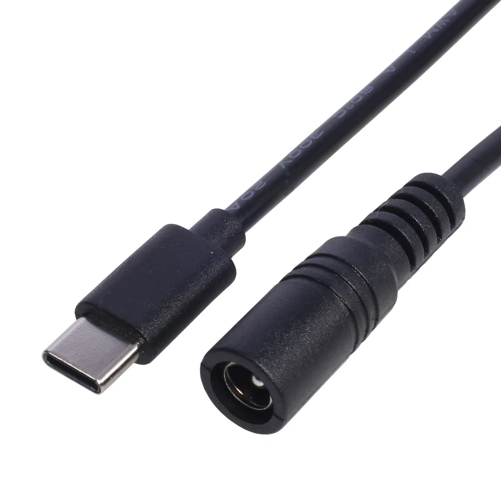 5521 bus to Type-C charging cable, passing through 3A mobile phone, tablet, camera power cable 5.5x2.1mm