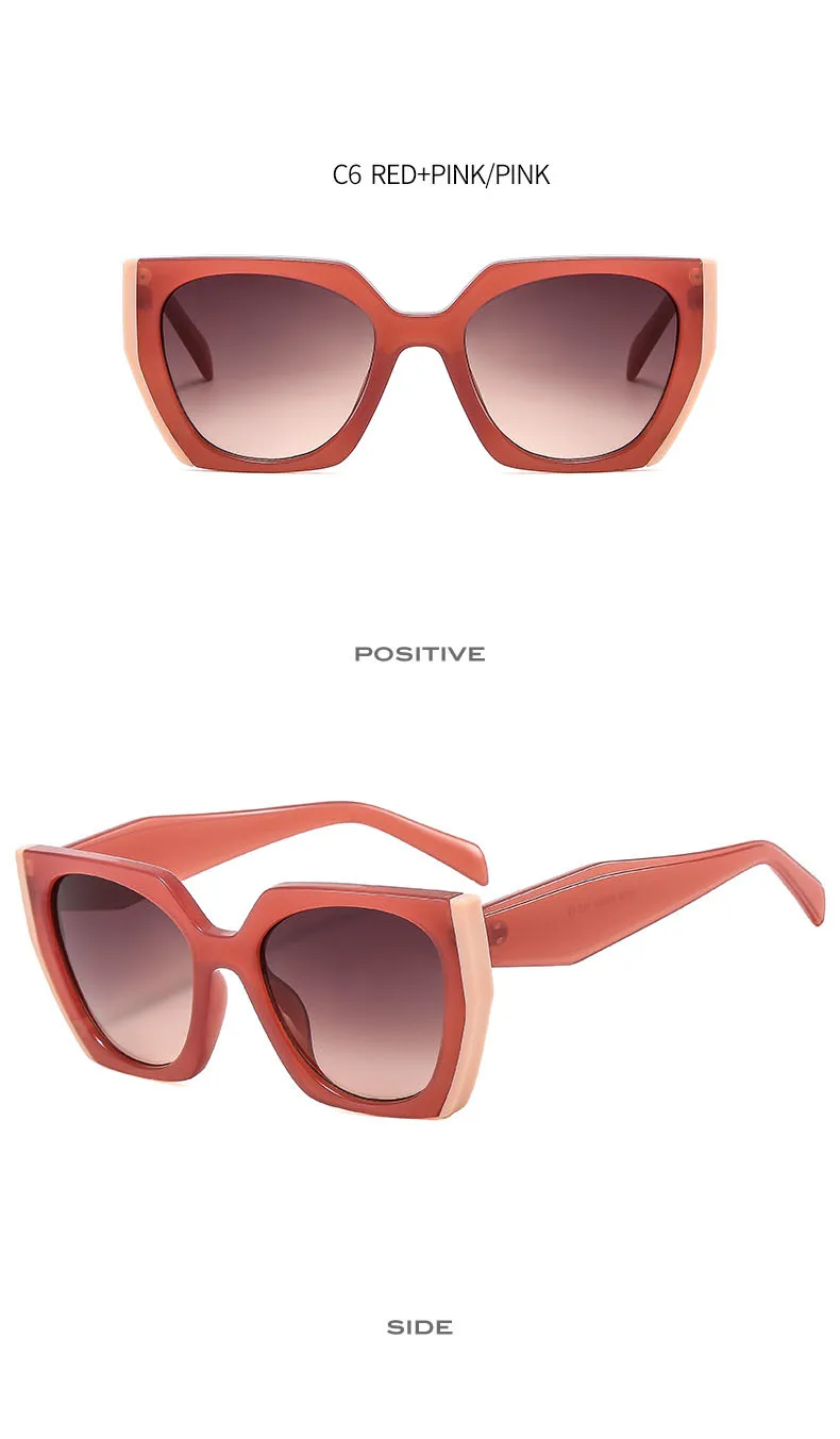Luxus Marke frauen Sonnenbrille Mode Cat Eye Polygon Elegante Sonnenbrille Damen Vintage Brillen UV400 – Detail 14