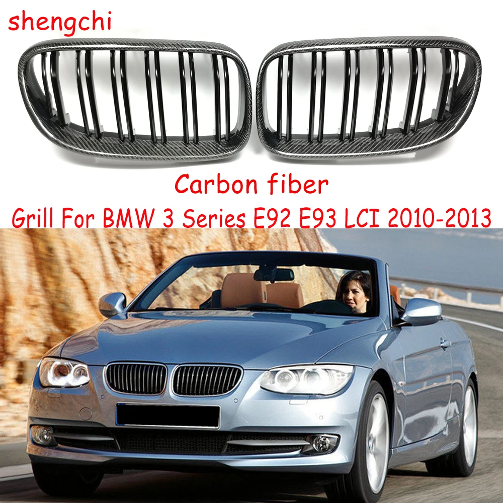 

E92 E93 Lci Carbon fiber Front Bumper Grille For BMW 3 Series E92 Coupe E93 Convertible 316i 318i 320i 325i Grills 2010-2013