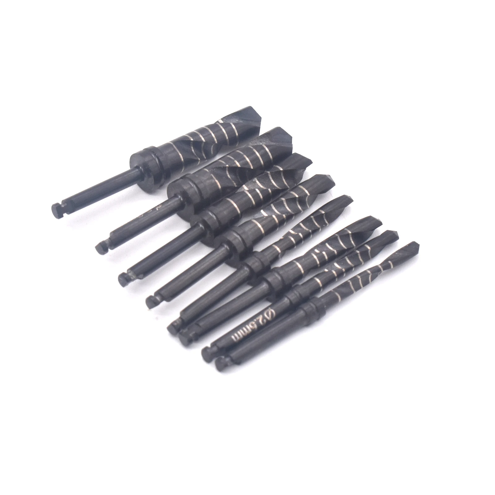 1-teilige Zahn implantat bohrer Titan beschichtete schwarze Reib bohrer Chirurgische Werkzeuge 2,0mm/2,5mm/2,8mm/3,2mm/3,65mm/4,2mm/4,8mm/5,2mm