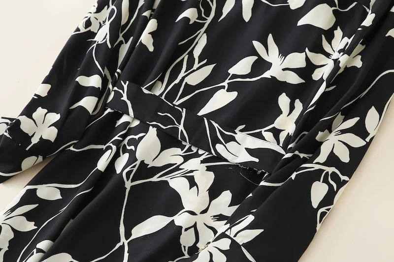 E Vestido Largo de Satén Ne Estampado con Chifón, Estilo Diosa, Nueva Versión de Moda Otoñal, Ropa Premium para Mujer