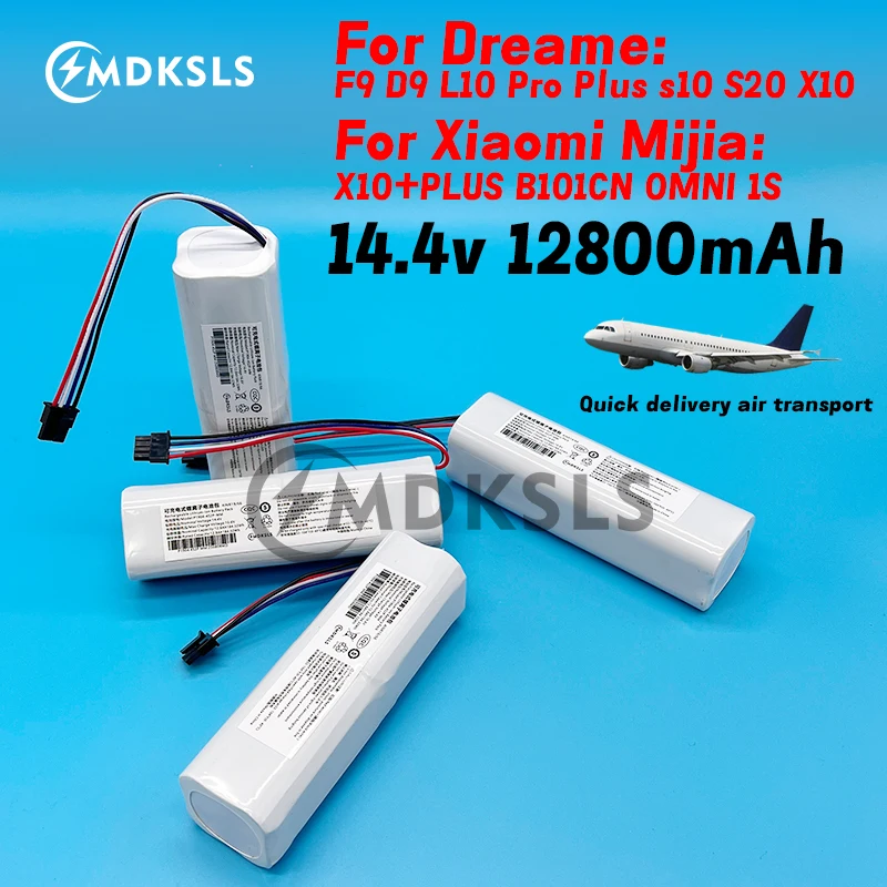 

14,4 В, 12800 мАч, аккумулятор X10 + PLUS B101CN OMNI 1S для Xiaomi Mijia и Dreame F9 D9 L10 Pro Plus S10 S20 X10, робот для подметания и уборки