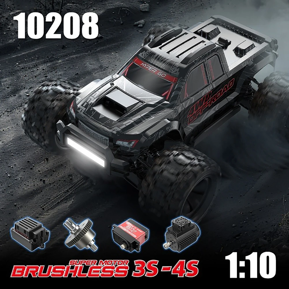 Camion per veicoli brushless Hyper Go 10208 V2, fornito con batteria Lipo 3S 5200mAh, ESC 100A, programmazione APP, auto MJX 1/10 RC