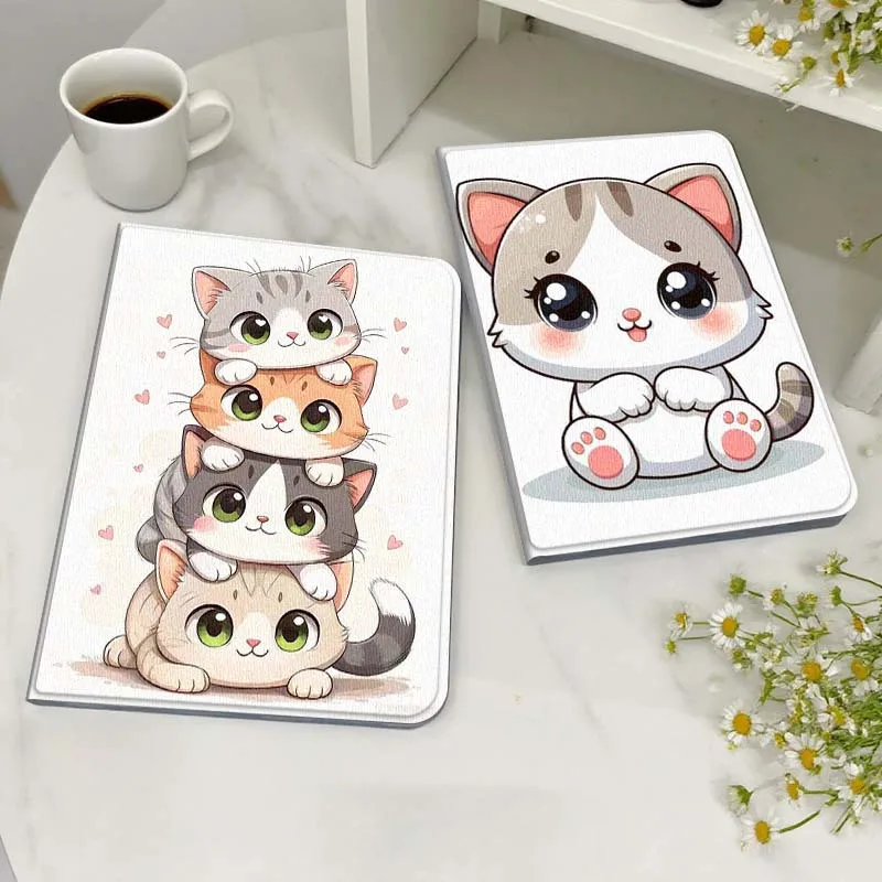 

Cartoon Cute Art Cat Gift For Xiaoxin Lenovo Tab Pad K11 K10 M10 P11 3rd Plus Pro Legion Y700 Y900 Gen4 2 Tablet Case