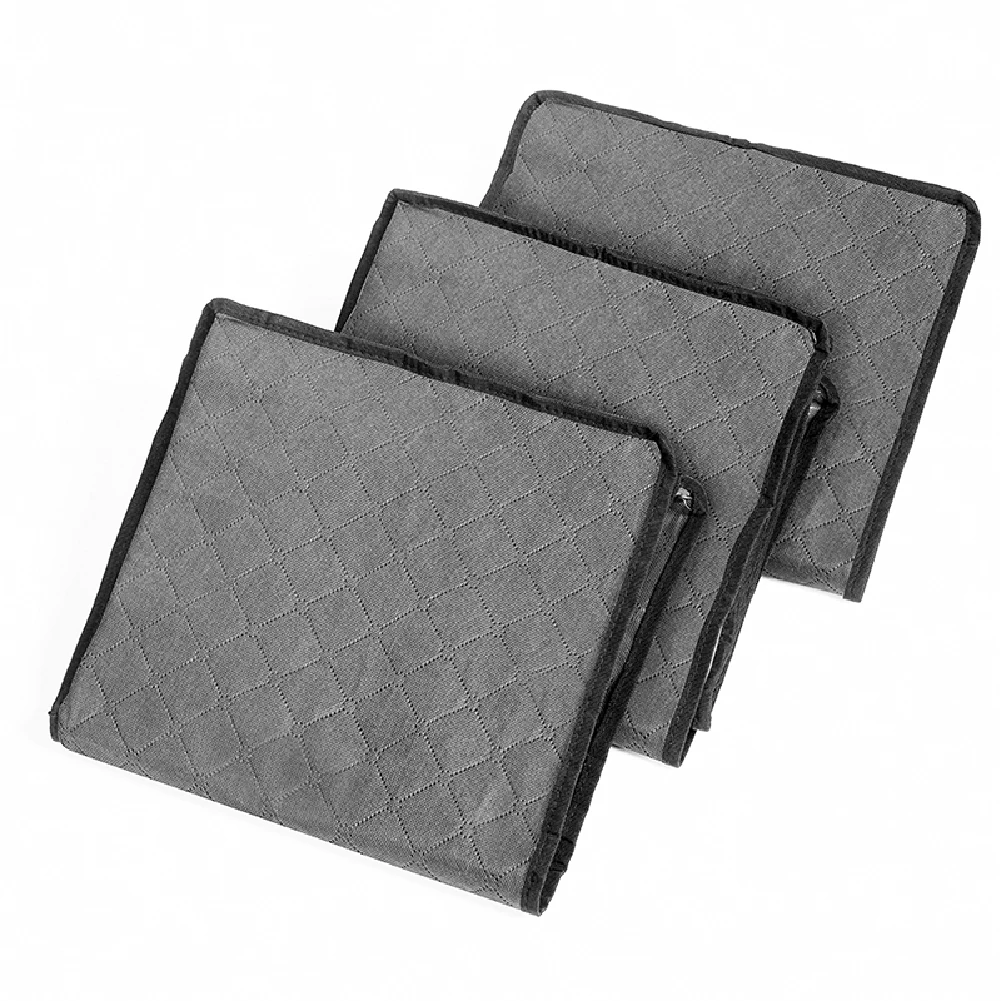 Large Capacity Clothes Storage Bag Non-Woven Foldable Quilt Storage Bag with Lids Zipper Wardrobe Clothing Organizer Sorting Box image 5