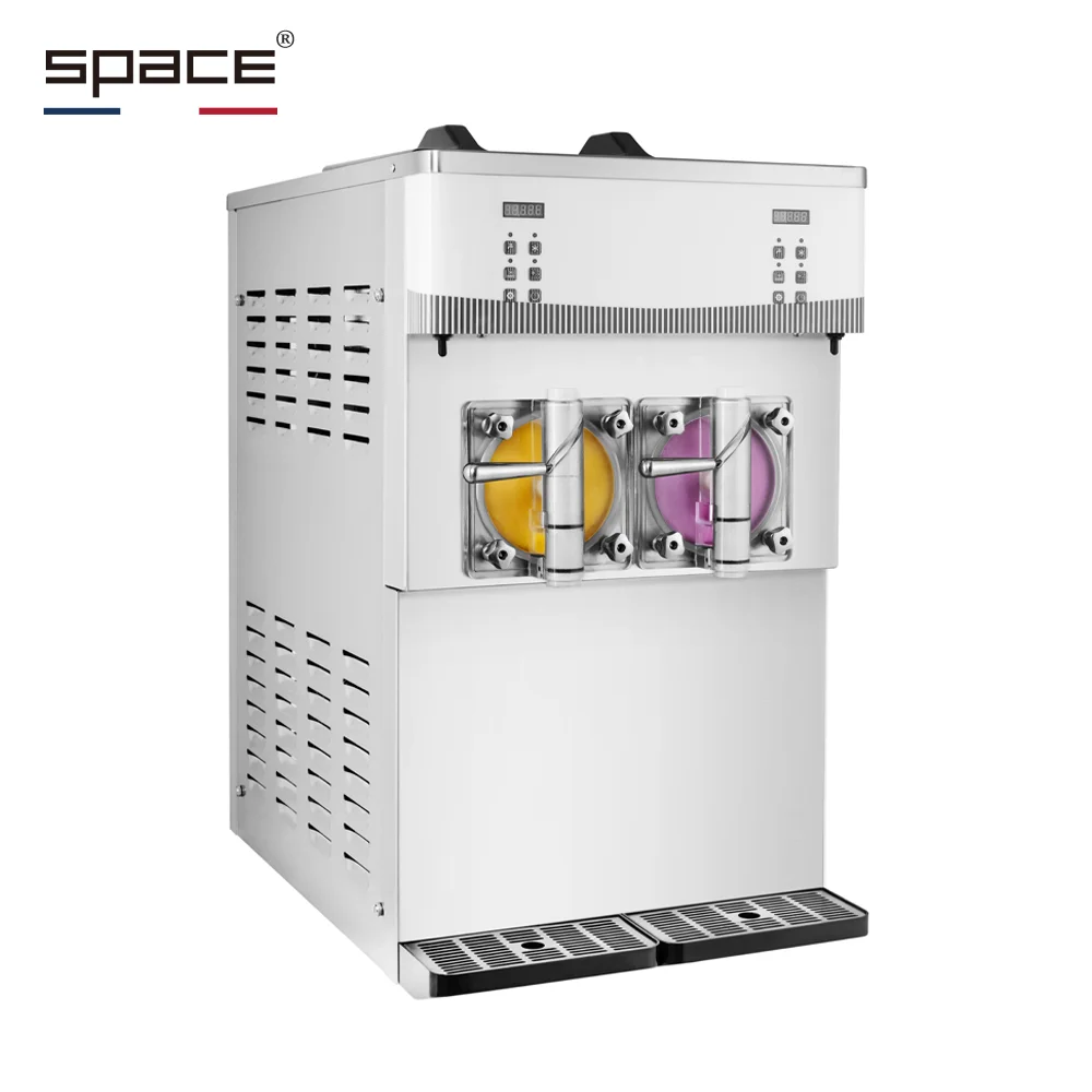 SPACE Commercial Stainless Steel Double Flavor Frozen Drink Beverage Freezer Slush Machine  for Convenient Store