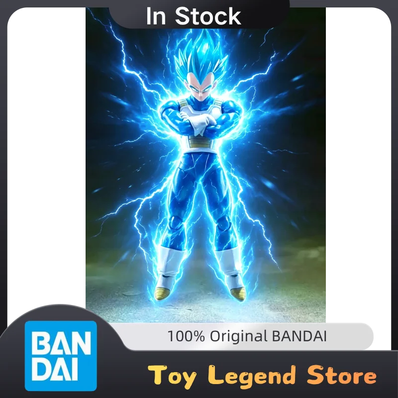 

In Stock Dragon Ball Bandai Original SHF Super Saiyan God Super Saiyan Vegeta The pride of Saiyans 1/12 Anime Action Figure Toys