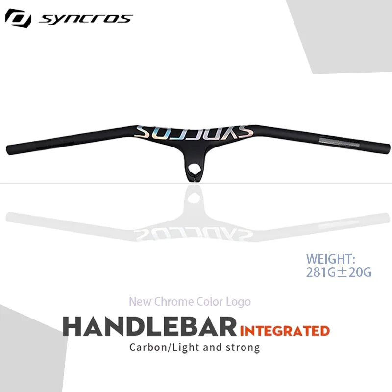 

Syncros MTB Integrated Carbon Handlebar with Stem -17 Degree Angle Black Chrome Mountain Bike Accessories 70mm to 110mm Width Op