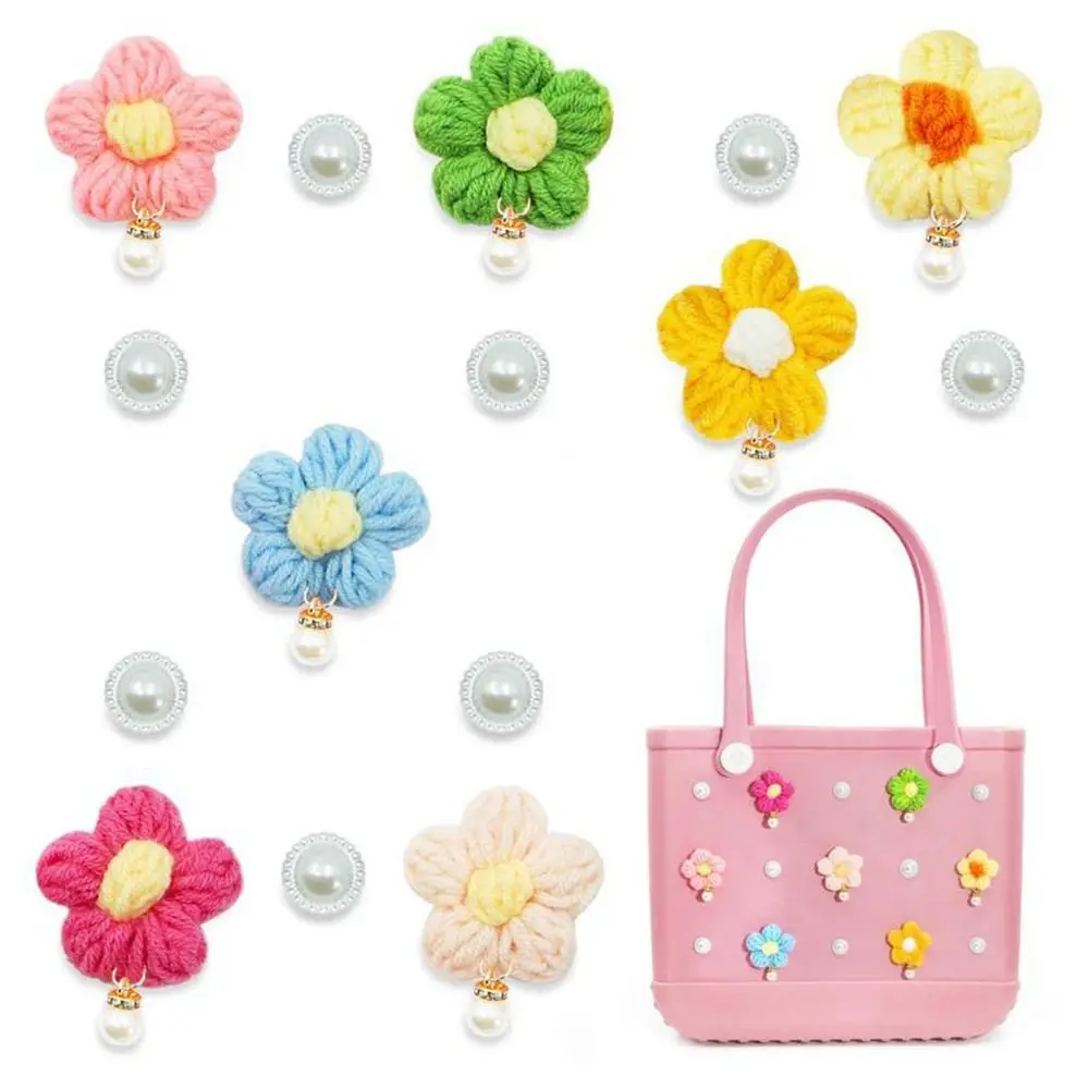 Colorful Charms for Bogg Bags DIY Rubber Beach Bag Beach Bag Accessories Charms Flowers and Pearls Pom Pom Tassel for Bogg Bag