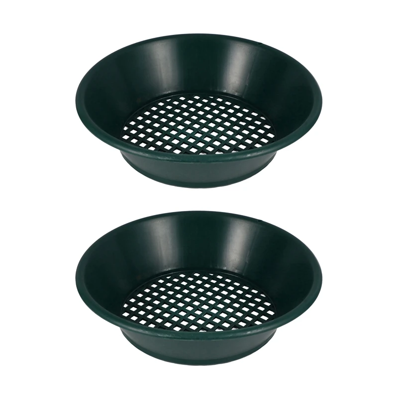 

HOT SALE 2Pc Green Gold Pan Sifting Classifier Mesh Screen Mining Sifter Metal Detecting Tool Panning Classifier 34X34x10cm