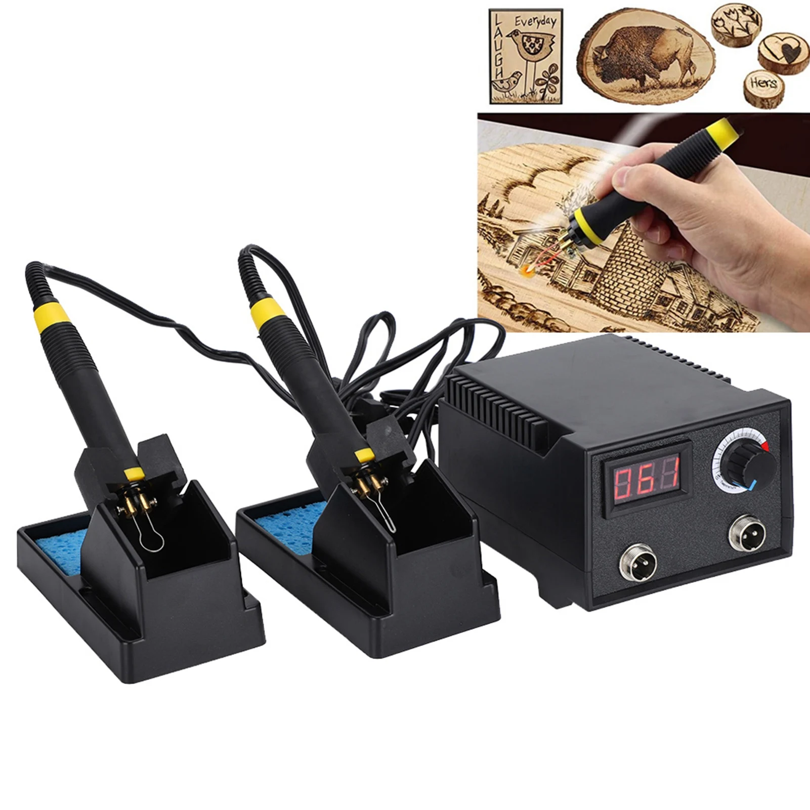 Wood Burning Kit Tool Adjustable Temperature Pyrography Gourd Board Rice Paper Soldering Iron Electric Soldering Pen