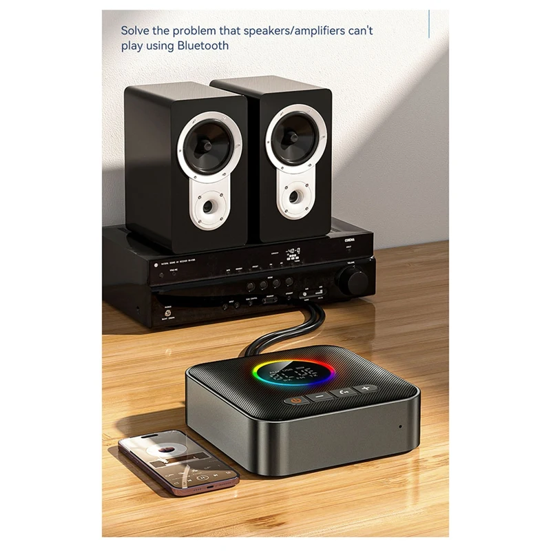 3-In-1 Bluetooth 5.4 เครื่องส่งสัญญาณFM Modulatorเครื่องส่งสัญญาณ 3.5 มม.AUX Type-C Multi-Pointอินเทอร์เฟซเพลงHifi