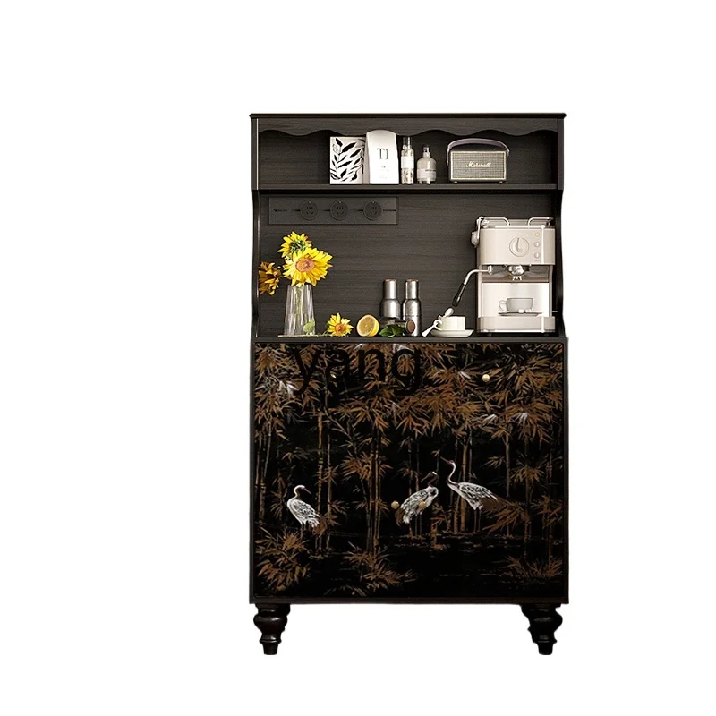 

TGF French retro solid wood dining side cabinet living room home multi-functional storage tea cabinet