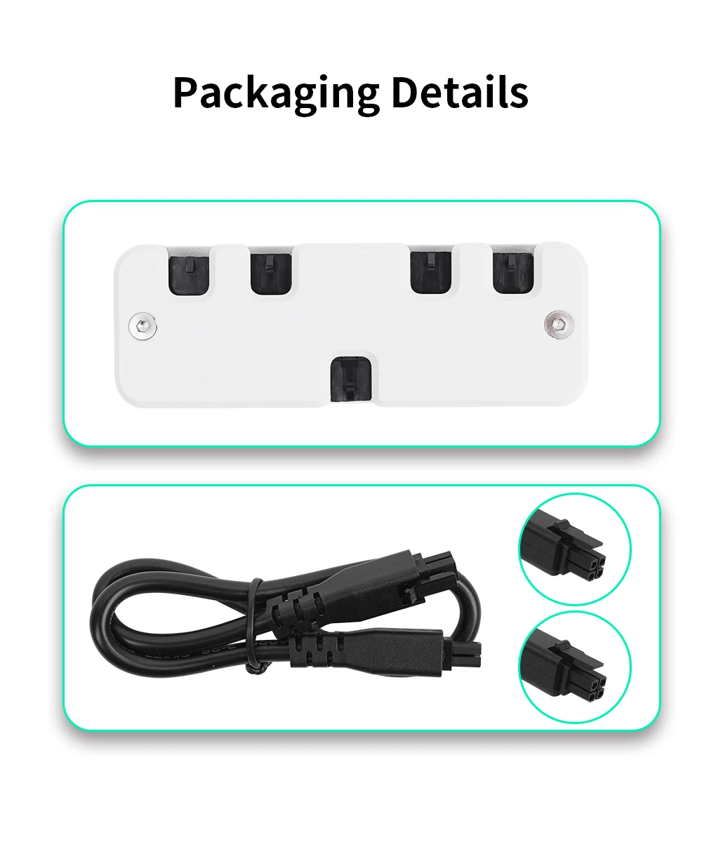 4-Port-Erweiterungshub für Bambu Lab A2L/X2D/P2S/H2C/H2D/H2S/X1C/X1/P1S/P1P/A1/A1mini Dockingstation mit Strom- und Signalüberwachung – Detail 2