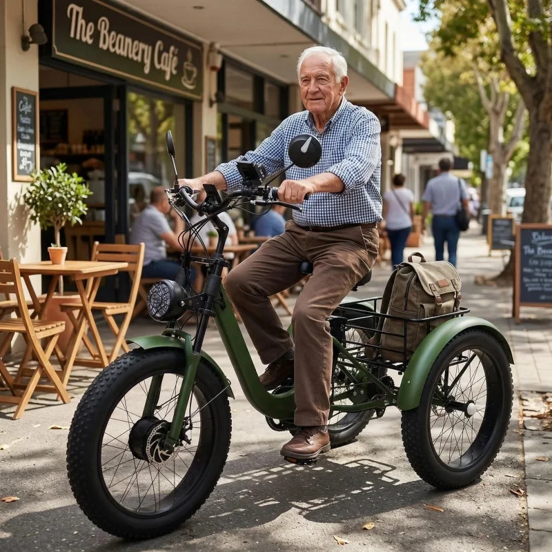 

Трехколесные электрические велосипеды для взрослых мужчин и женщин, 24-дюймовый электрический фэтбайк 750 Вт 15 Ач, мощный электровелосипед с корзиной для грузов