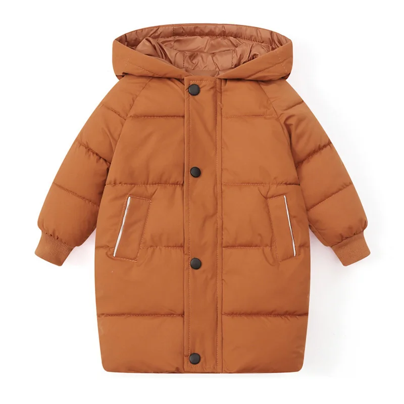 

Boys Hooded Down Jackets Teenager Girls Winter Warm Windproof Coats Kids Thicken Casual Clothing Outerwear Children Long Parkas