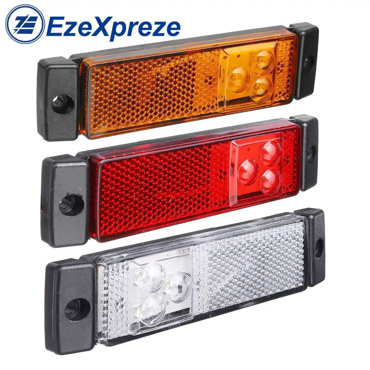 

12V 24V 3 LED Side Marker Clearance Turn Light Lamp Signal Reflector Rear Indicator Truck Trailer Caravan Lorry Van 3 Color