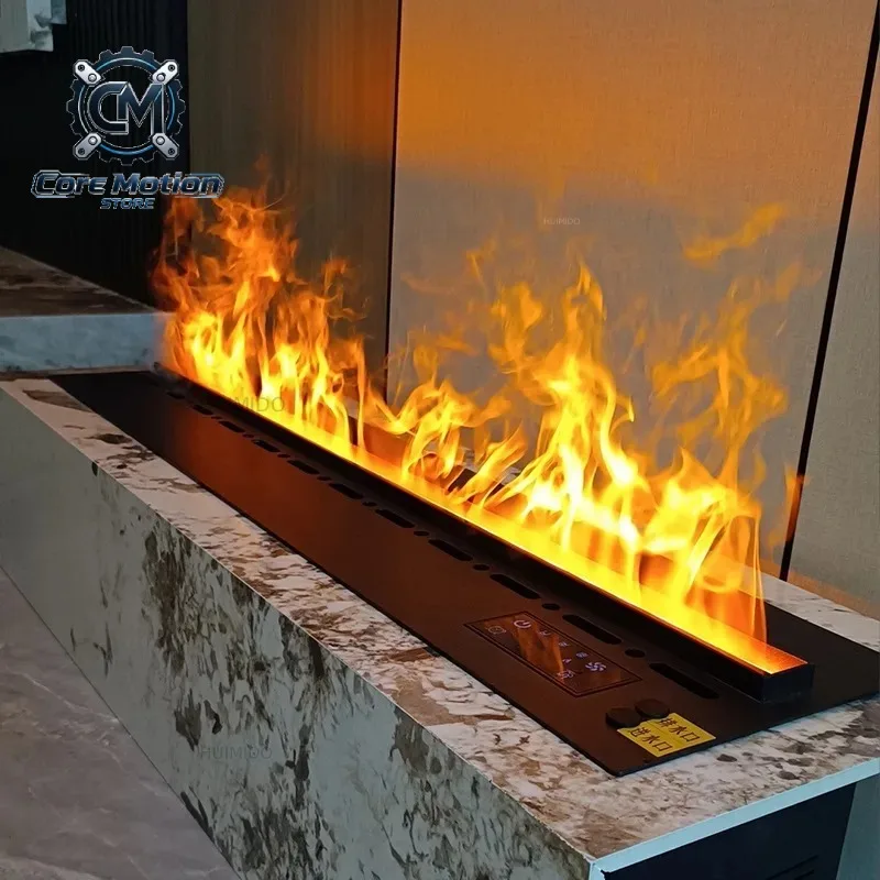 Smart WiFi APP Control Electric Fireplace W/Steam Humidifier, 7 Color LED Flame & 3D Vapor Effect - 1M/1.2M/1.5M