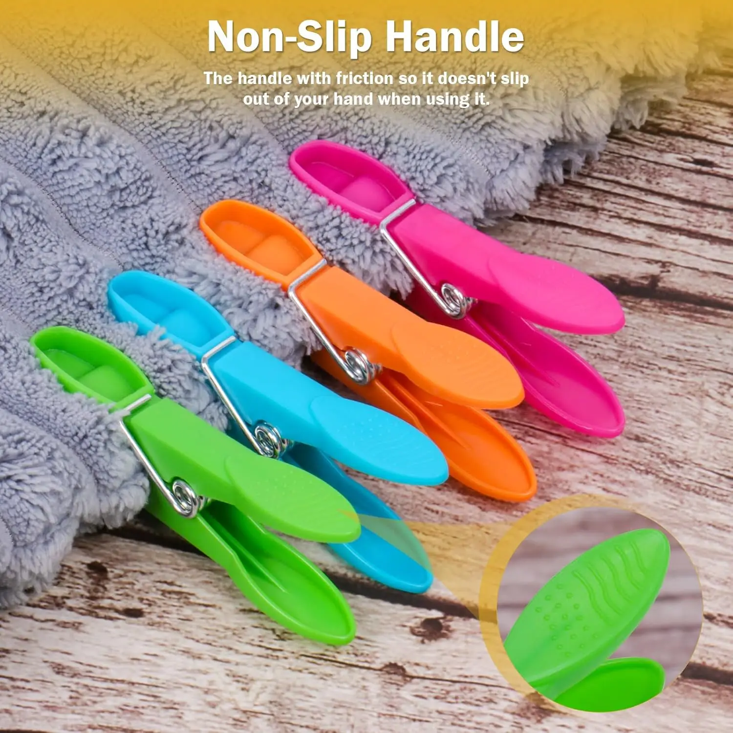 24pcs Colored Plastic Clothespins Strong Grip Non-Slip Laundry Clips for Indoor & Outdoor Use Hanging Washing Line Clips