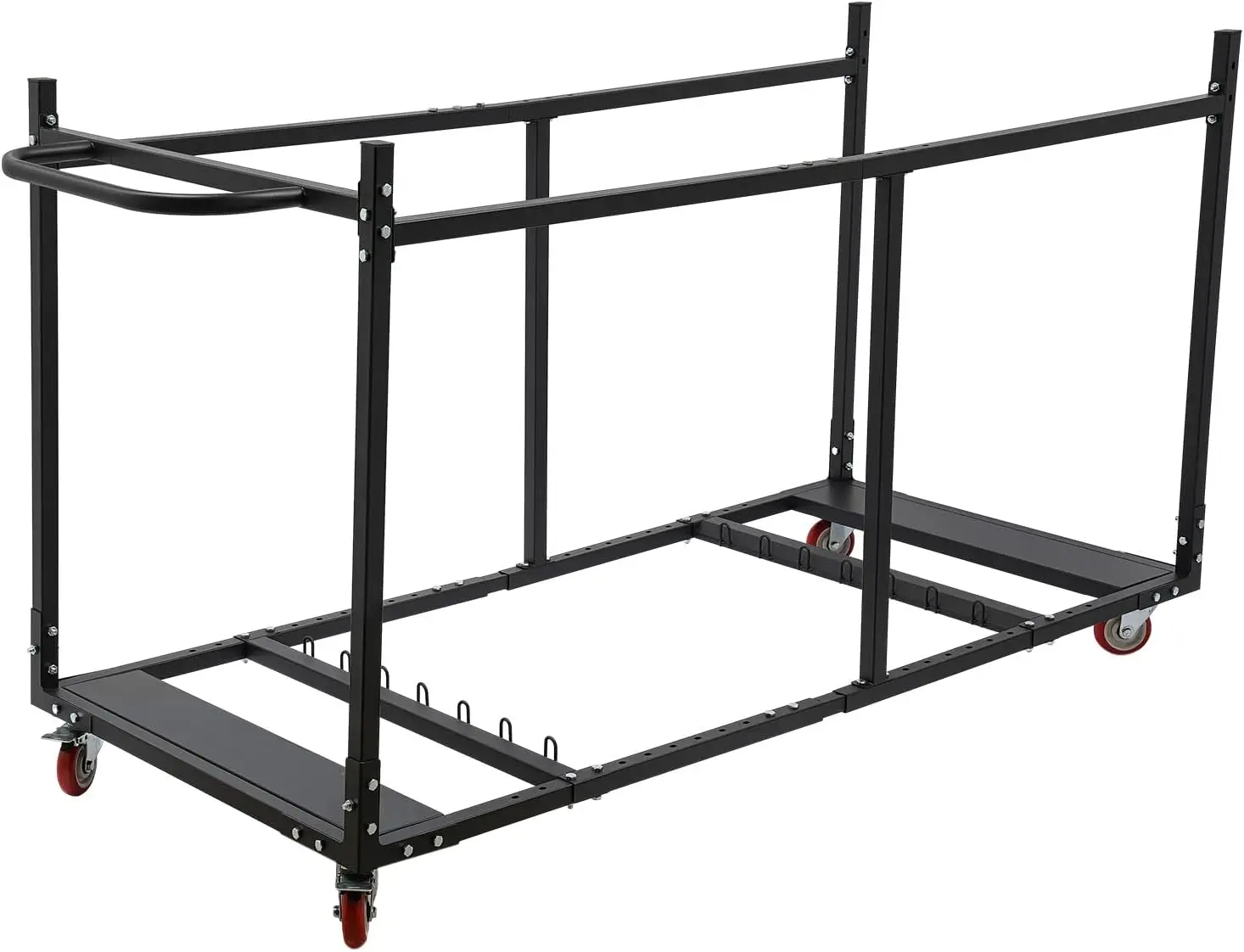Folding Table Cart – Heavy Duty Steel Transport Trolley, Convertible & Expandable Design Fits Different Table Sizes, Holds Up to