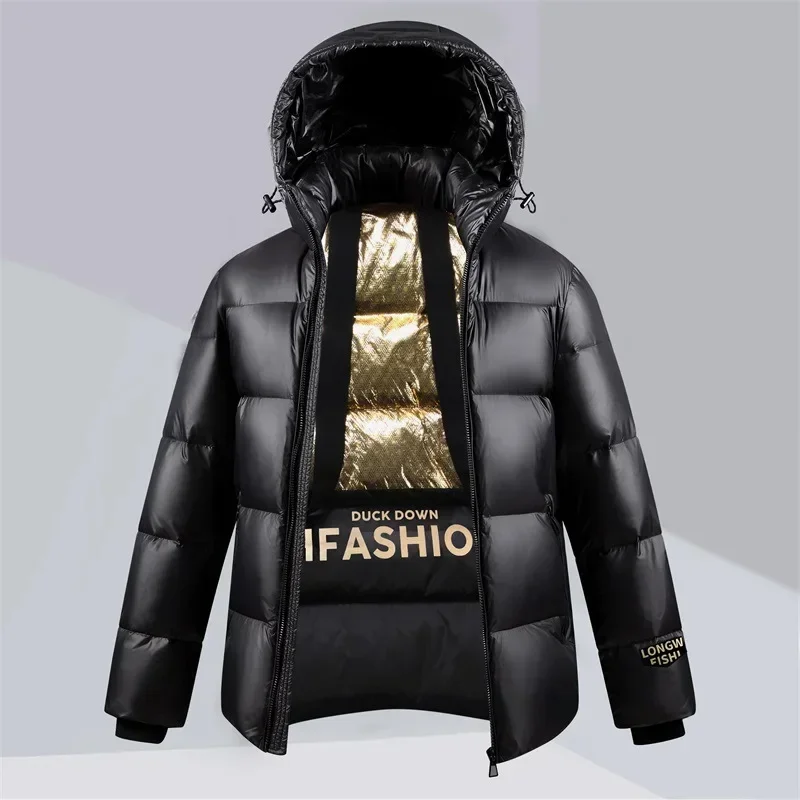 Winter Mens Down Jacket Luxury Fashion Couple White Duck Down Thicken Warm Hooded Parka High-quality Male Outwear Windproof Coat