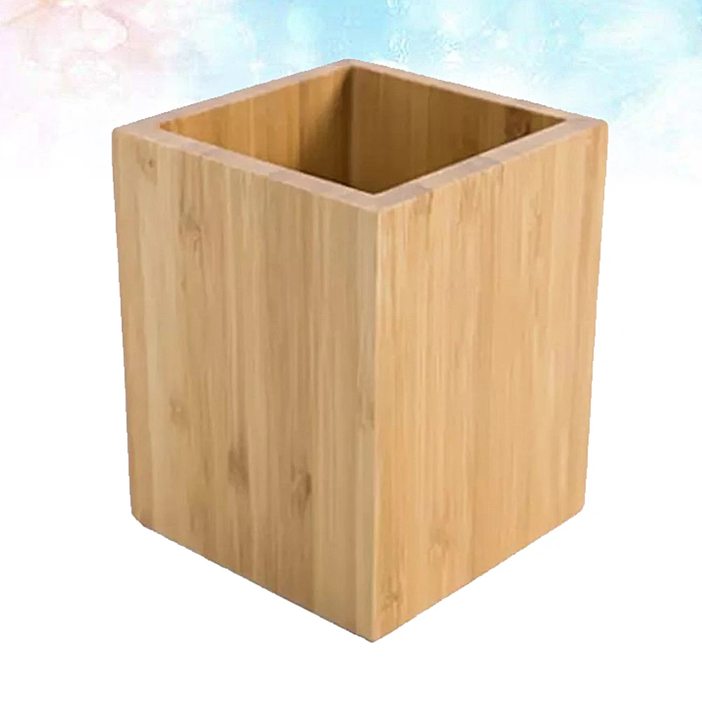 

Bamboo Storage Box Desk Organizer Wood Pen Holder Desktop Simple Style Stationery Practical Design