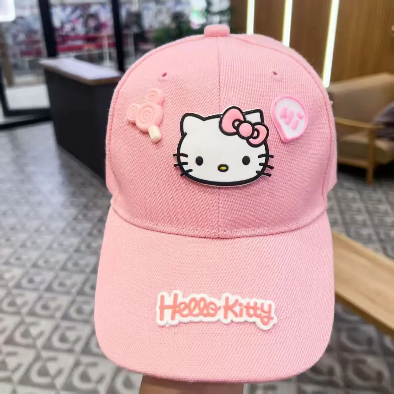 

Cute Kitten Cat Cap Cotton Breathable Wash Distressed Hat Cartoon Anime Women Girl Baseketball Cap Kawaii Headdress Gift