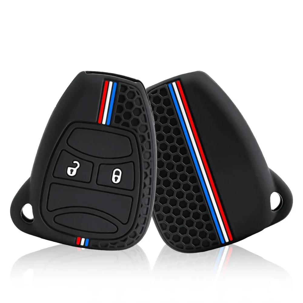 New 2 Buttons Silicone Car Key Cover Case for Chrysler Dodge Caliber Jeep Patriot Liberty Remote Key Holder Bag Protector