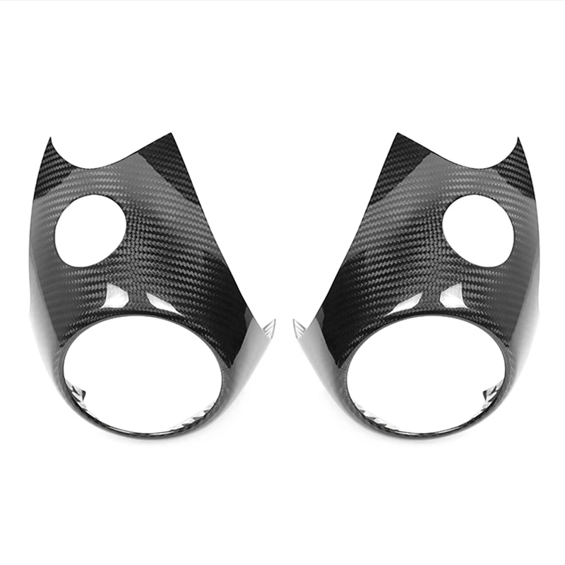 إطار فتحة تهوية من ألياف الكربون الصلبة الحقيقية لميني كوبر R54 R56 R57 R58 R59 R60 ملحقات داخلية غطاء مخرج تيار متردد جانبي