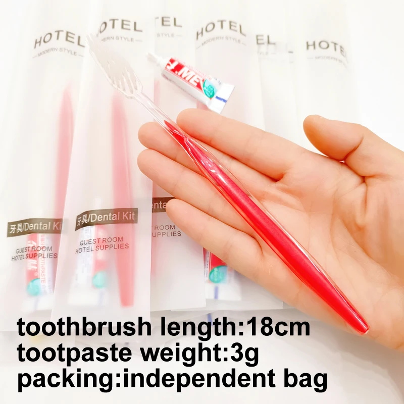 Free Shipping Red Toothbrush Toothpaste Dental Kit Independent Pack Personal Care Hotel Supplies Travel Guest Appliance Wholesal