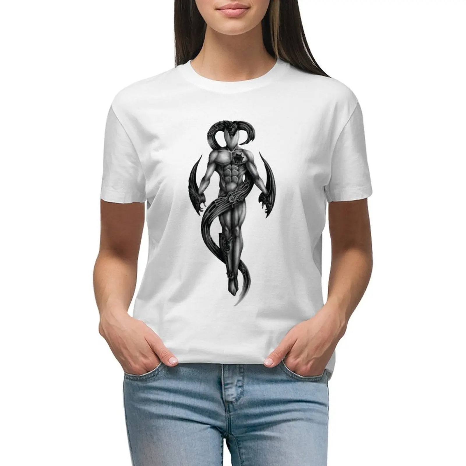 Dragon Age, demon T-shirt aesthetic clothes plus size tops Woman clothing