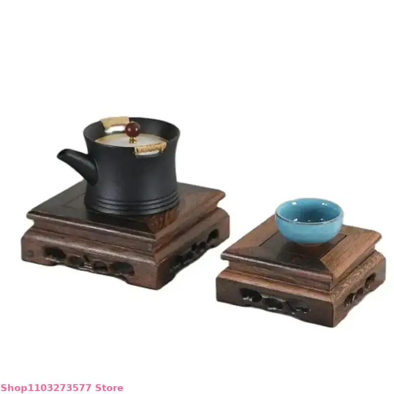 Solid Wood Table Shaped Incense Burner Frame Home Decoration Frame Display Tea Set Flower Pot Plant Frame Zen Buddha Statue Base