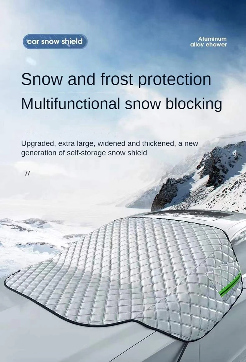 Sonnenschutzabdeckung für Auto-Windschutzscheibe, Schnee- und Sonnenschutz, Wasserdichter Magnetischer Schutz für die Frontscheibe – Detail 1
