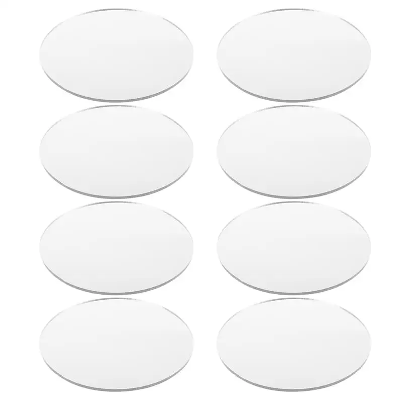 8 Pcs Mirror Replacement Lenses Small Mirrors For Crafts 10cm Acrylic Makeup