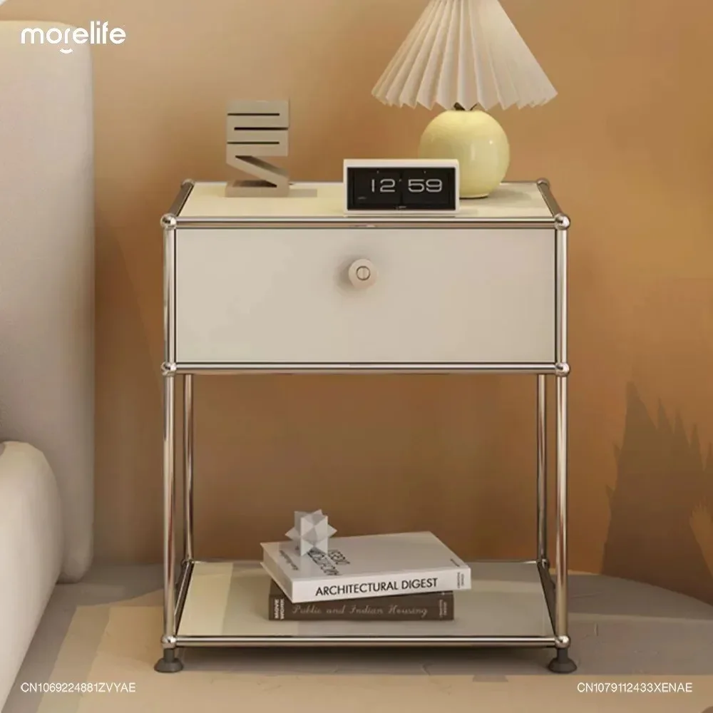 Mesa de cabeceira luxuosa, minimalista, moderna, modular, suporte para quarto, mesas pequenas, móveis de armário