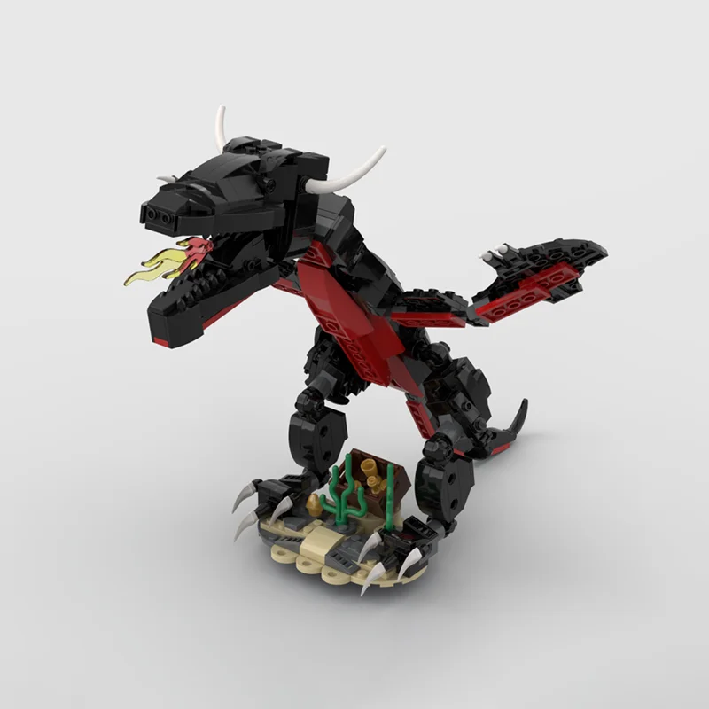 423 個 MOC ブラックドラゴンモデルビルディングブロック建築組み立てるクリスマスギフト DIY アイデア教育レンガのおもちゃ子供の誕生日