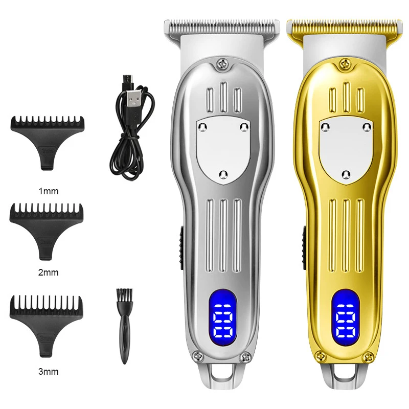 2023 LCD Digital Hair Clipper Cordless Electric Shaver Hair Cutting Machine For Man Professional Barber Beard Trimmer USB