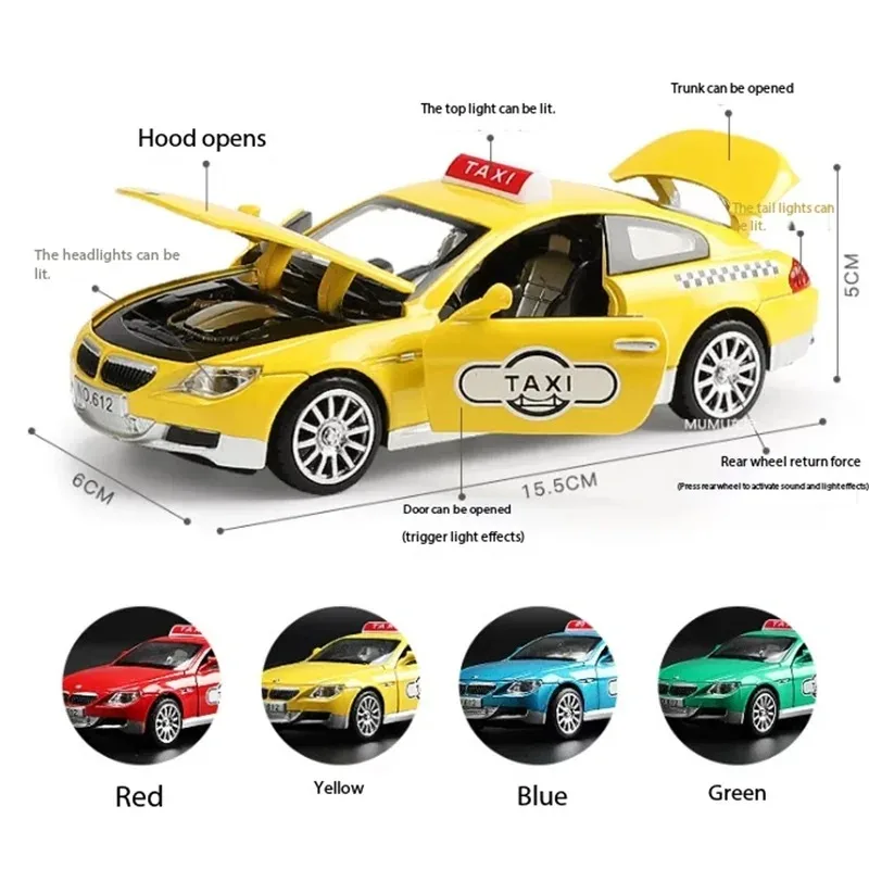 

Diecast 1/32 M6 Taxi Series Alloy Simulation Car Model Static Collection Decorated Holiday Gifts Toys Souvenir Gift