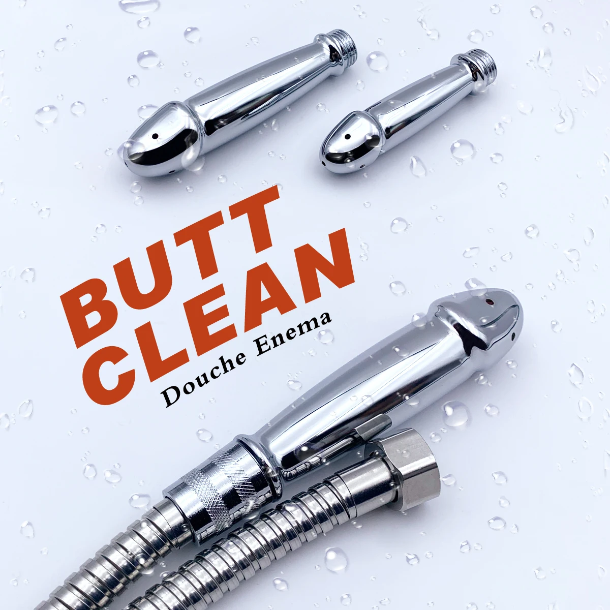 Metal Dildos Anal Douche Enema Syringe Anal plug Shower Head Anal Cleaning Kit Butt Plug Bathroom Supplies Adult Gay Sex Toys