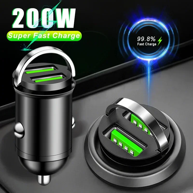 66W/100W/200W Mini-Autoladegerät Schnellladung für iPhone QC3.0 Mini PD USB Typ-C Autoladegerät für Xiaomi Samsung Huawei