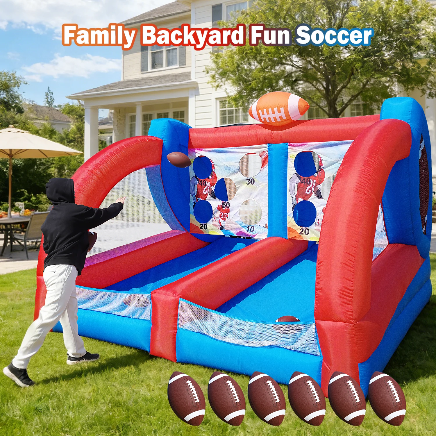 Children's Outdoor Inflatable Basketball Castle Soft Play Set for Parties And Games - Portable Fun Play Equipment