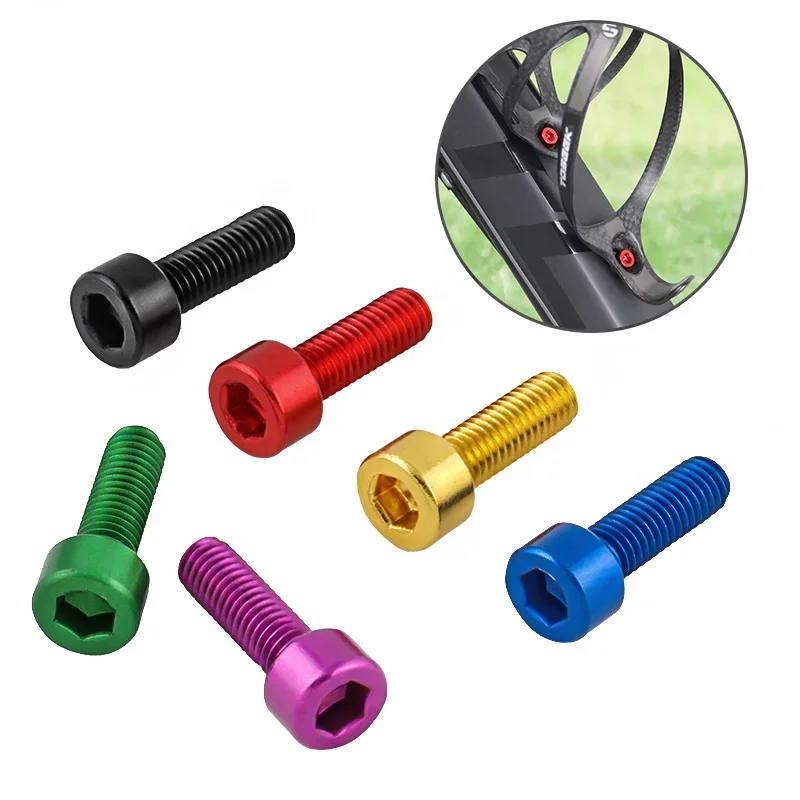 1/2/4 Uds tornillos para portabotellas de bicicleta m5 × 15mm pernos de soporte de aluminio ultraligeros accesorios para bicicleta de montaña y carretera 7 colores